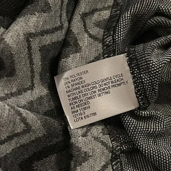 Worthington Zig Zag Gray Grey Black Pencil Skirt Medium M NWT - Picture 5 of 5